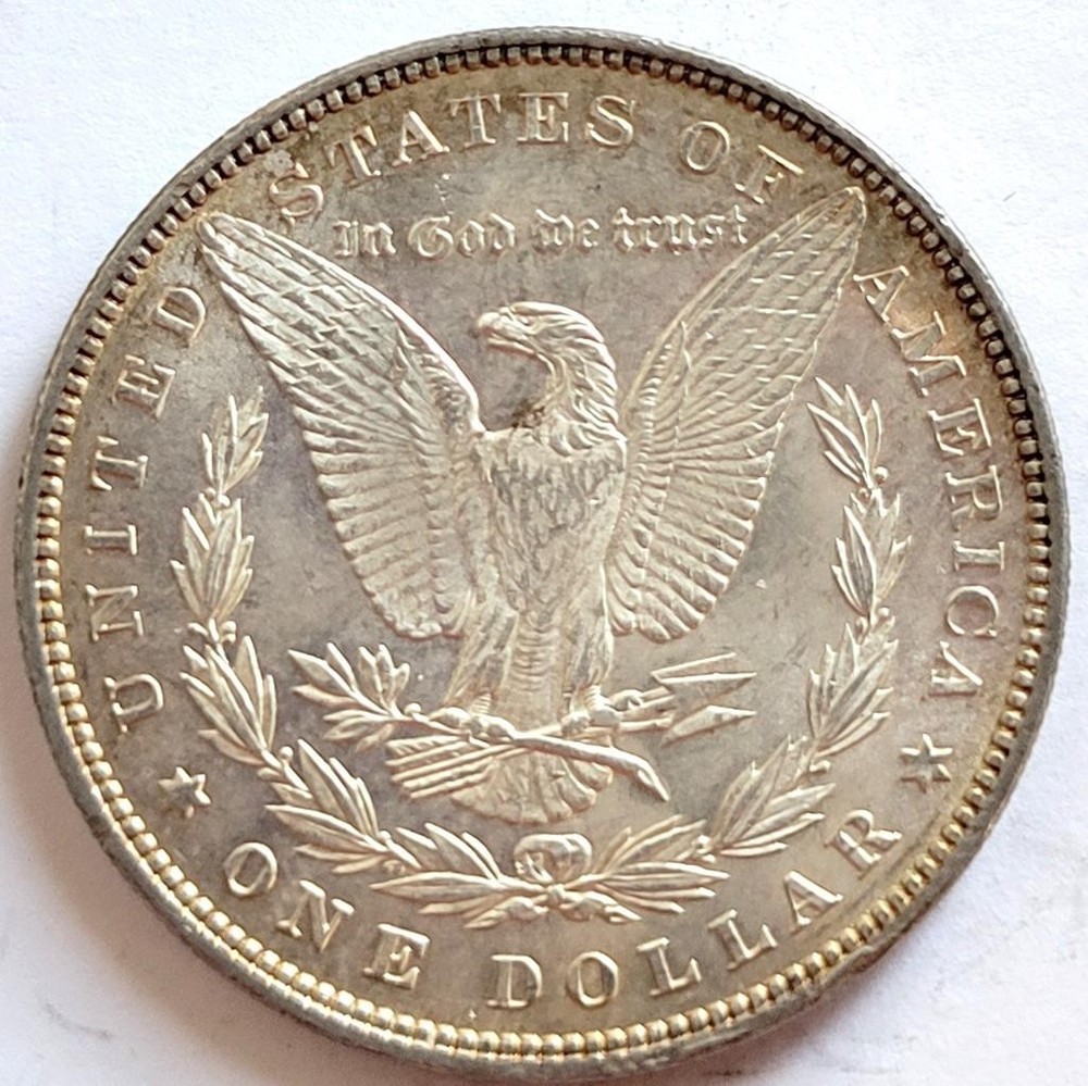 1897 US SILVER MORGAN DOLLAR UNC DETAILS