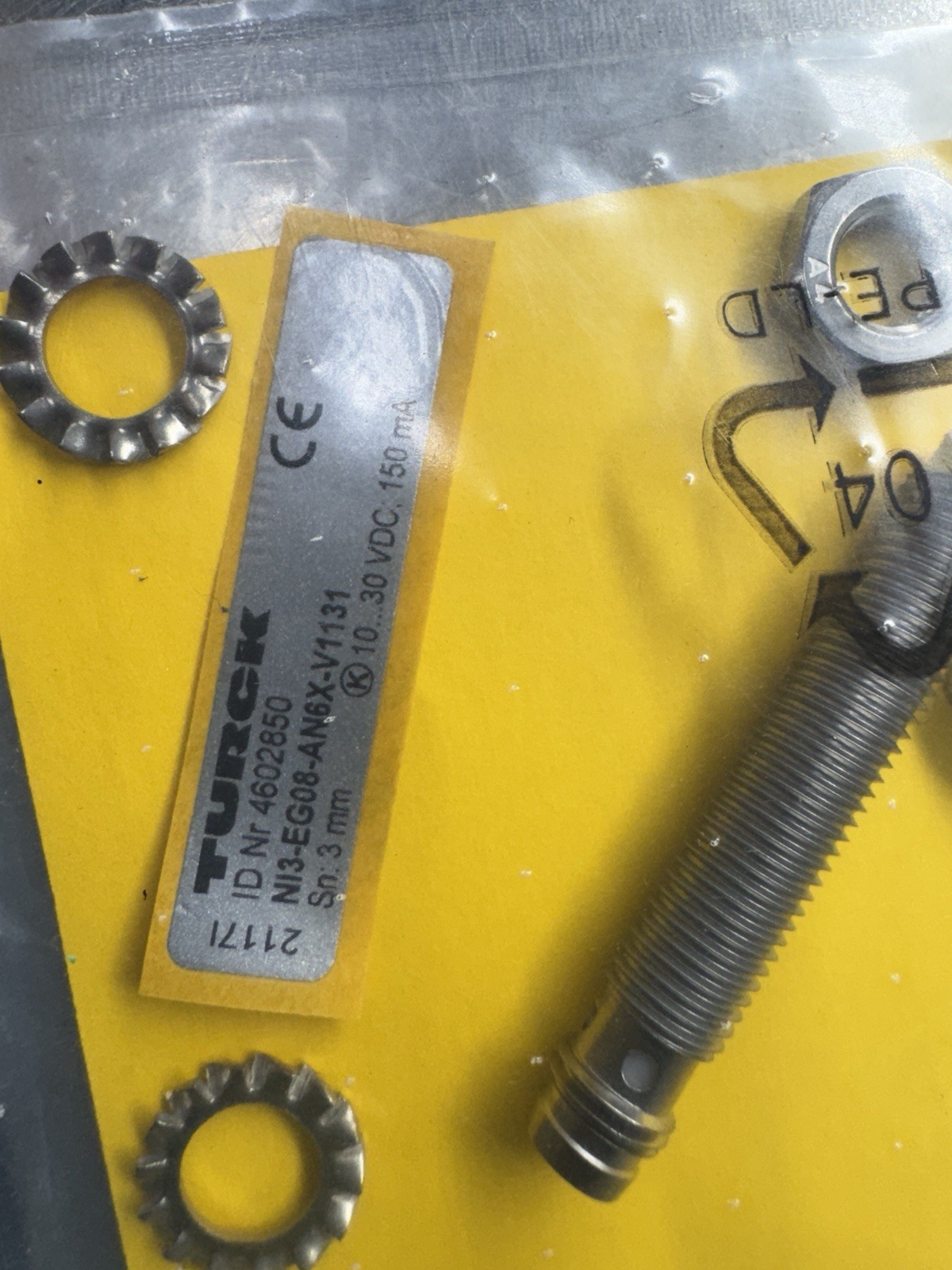 Proximity Switch TURCK NI3-EG08-AN6X-V1131 AND PKG 3Z-5 OR PKG 3Z-6 CABLE NEW