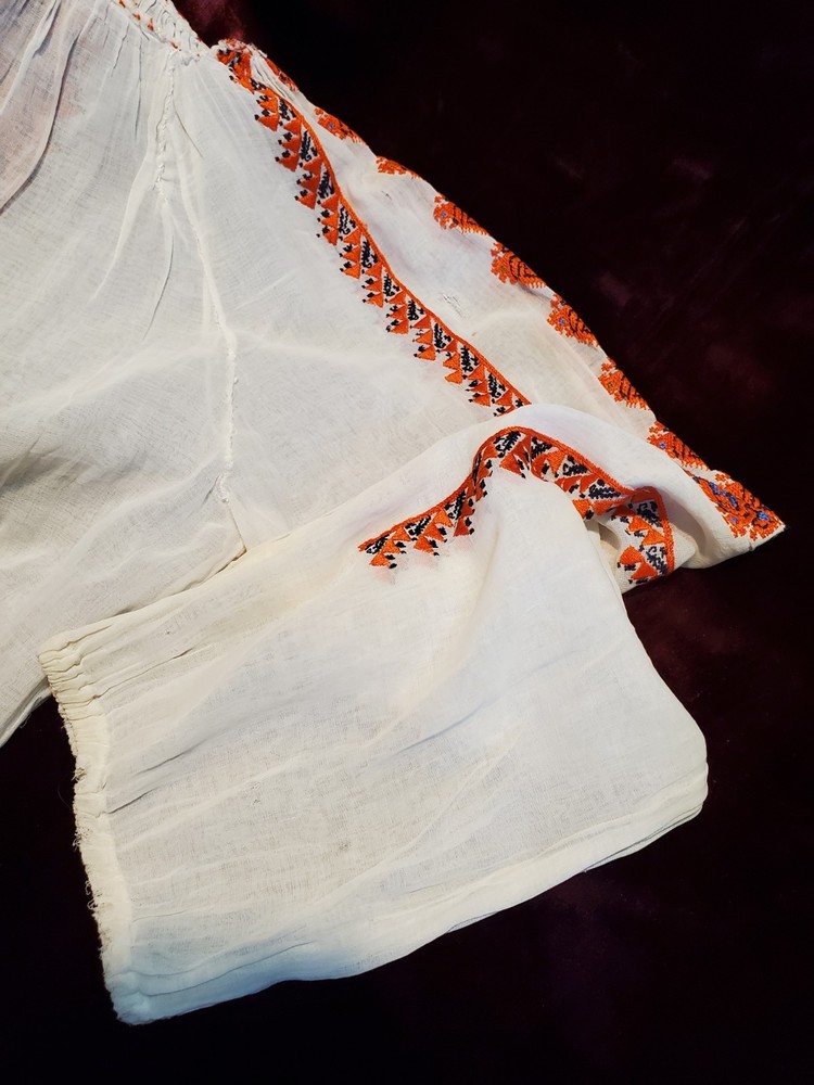 Exquisite Antique Romanian Silk Blouse