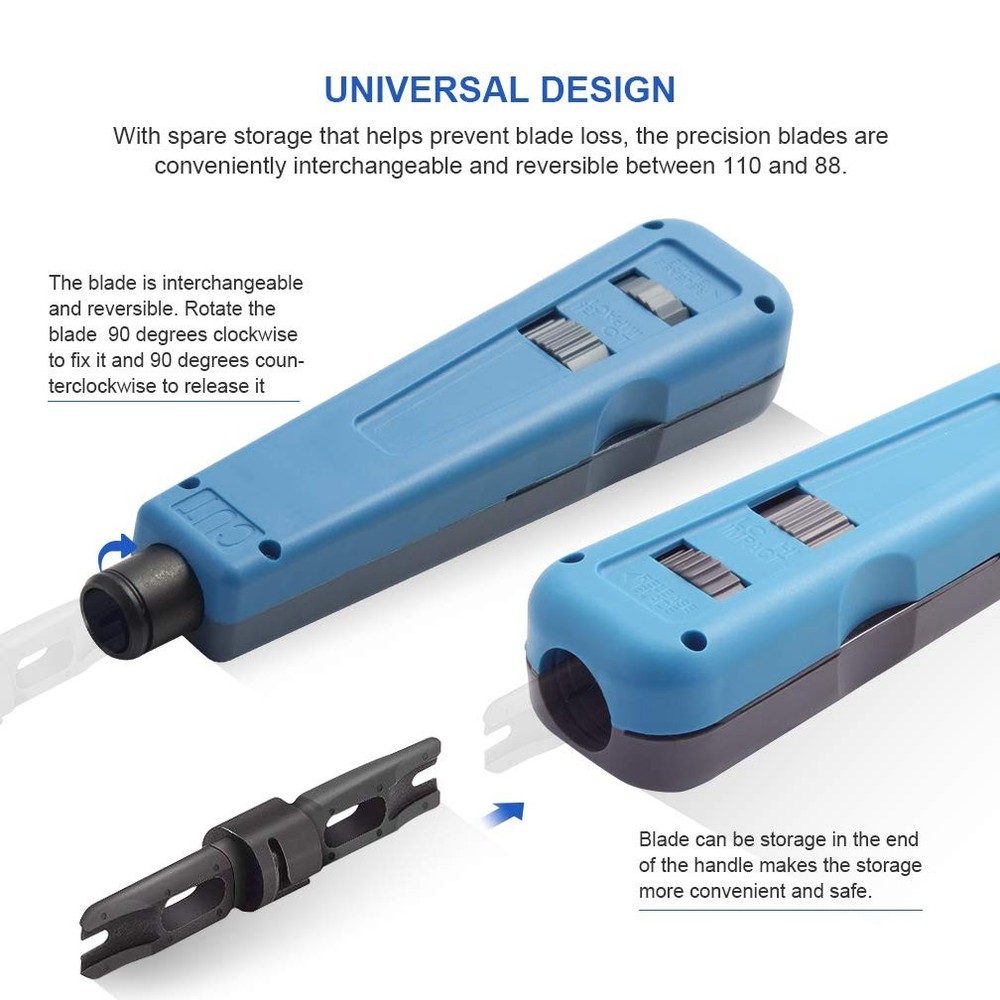 Punch Down Tool with 110/88 Blade & Network Wire Tool, X1