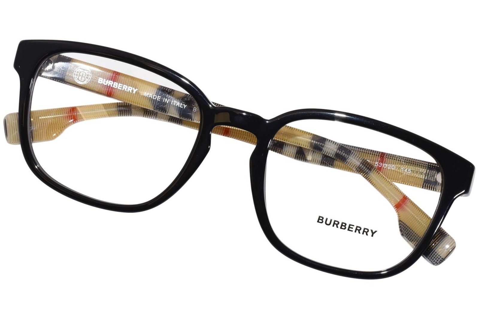 BURBERRY EDISON BE2344 3592 53/20/145 Black Check men Eyewear Frame