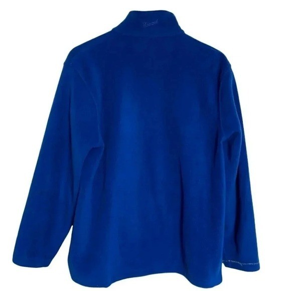 Woolrich Mens Medium Fleece Quarter Zip Pullover Jacket Blue Minimalist Hiking