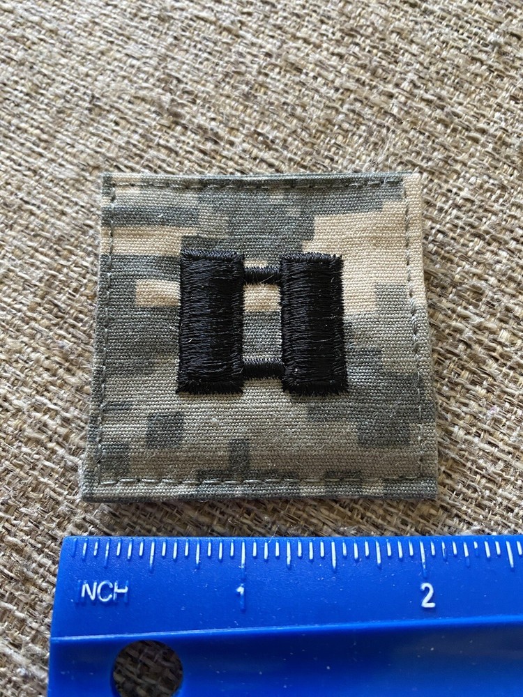 US Army Captain CPT O-3 Rank ACU Hook / Loop Pattern Military Patch INV6276