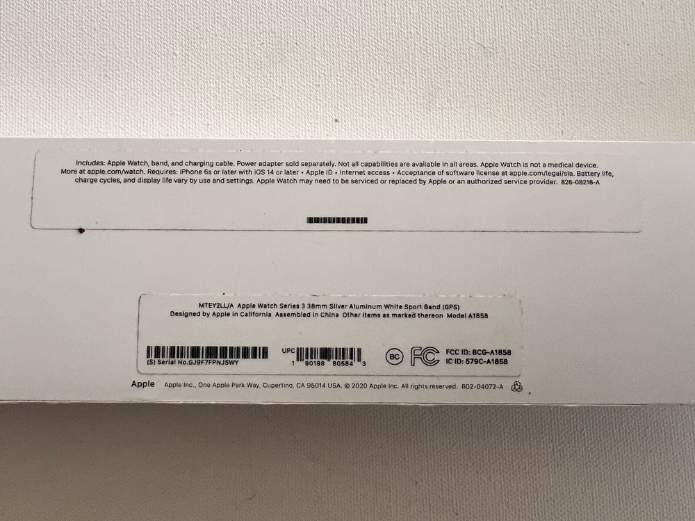 Apple Watch Series 3 white box only Packaging ONLY