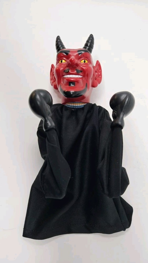 Rojus Boxing Red Devil Hand Puppet Toy WORKS Vintage