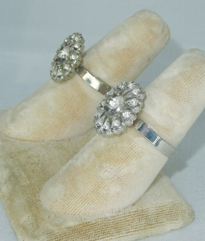 2 Ring Blanks Settings Cabochon Adjustable silver Plated Brass NEW 85O