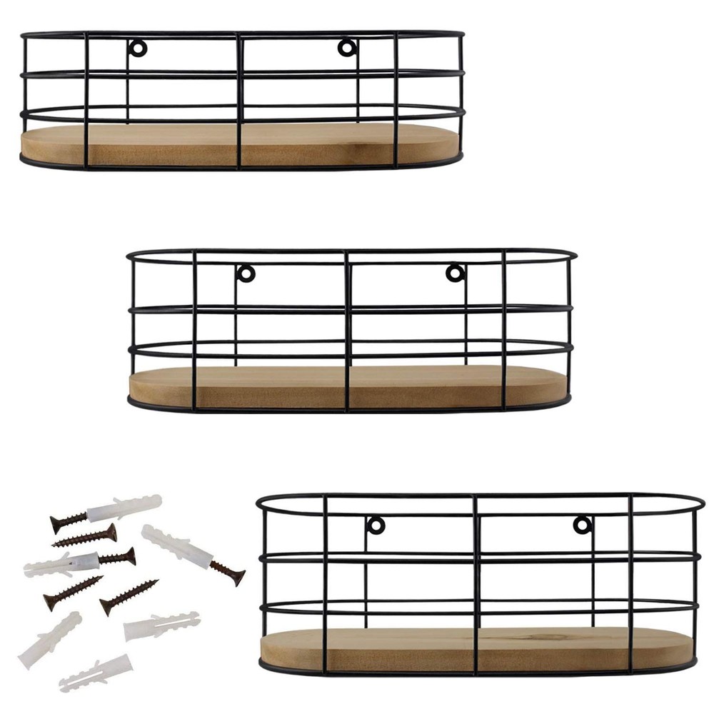 Blue Donuts Set of 3 Wire Baskets for Storage Wall Mount - Standard, Standard