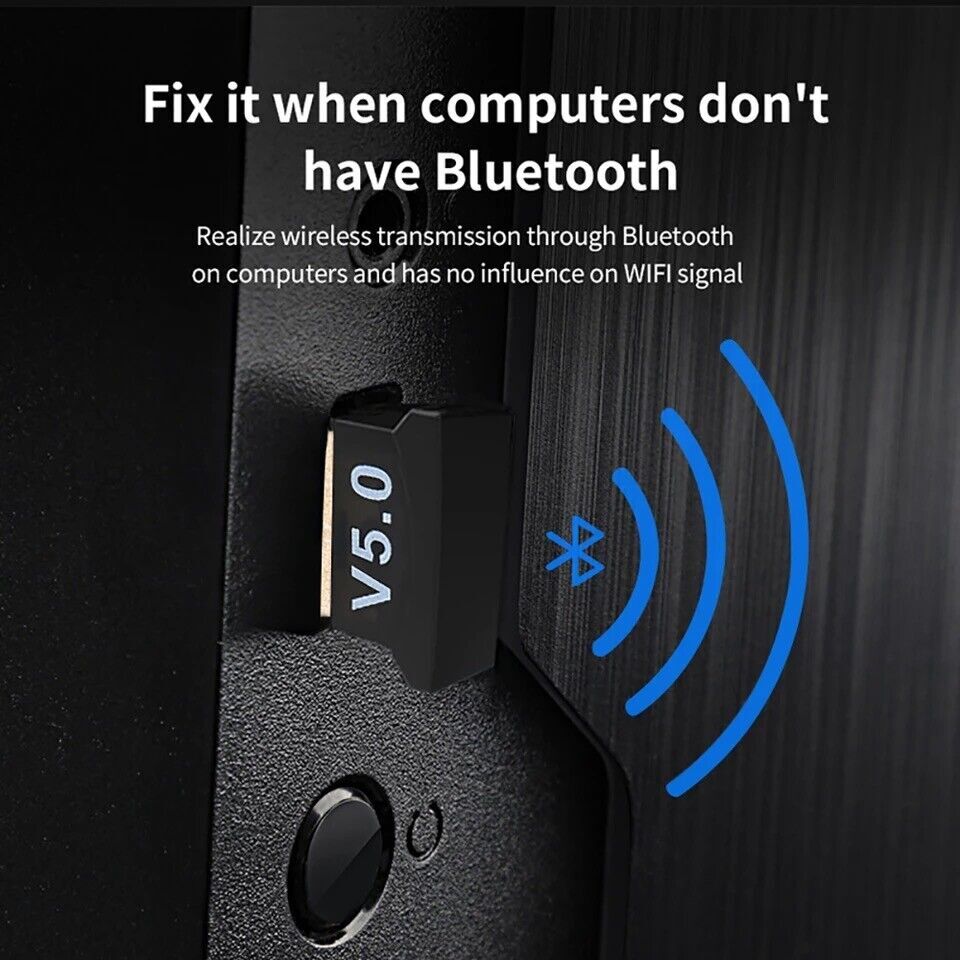 USB Bluetooth 5.0 Wireless Audio Music Stereo Adapter Dongle receiver For TV PC