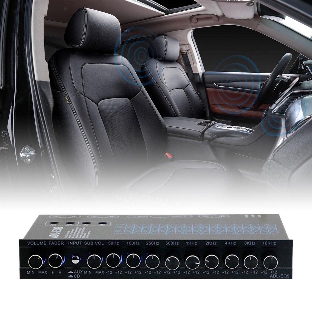 9 Band Equalizer Easy Installation with CD AUX Input Car Audio Equalizer