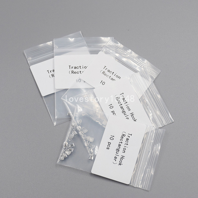 10 Packs Dental Orthodontic Traction Hook Rectangular Type 3*3.9mm Diameter