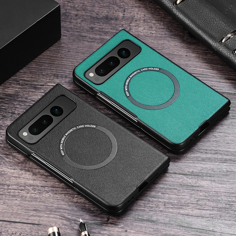 For Google Pixel Fold 5G Magnetic PU Leather Wireless Charging Shockproof Case