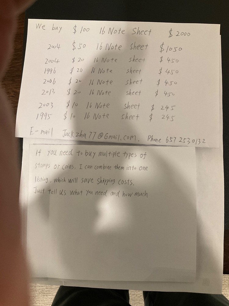 2 dollar 2 notes sheet 2013