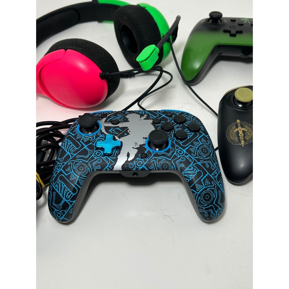 Nintendo Switch Zelda Controller Bundle PDP Rematch HORI Split Pad Pro Headset