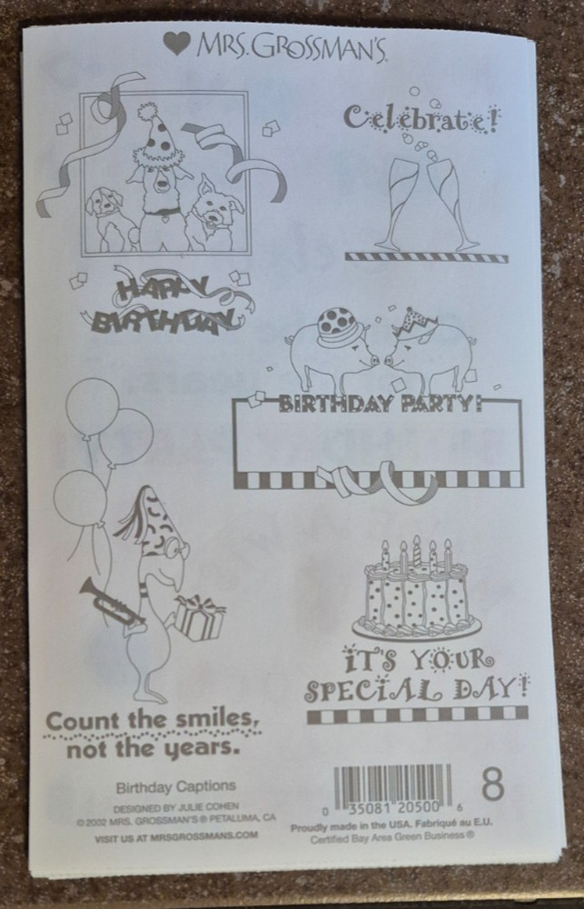 Mrs. Grossman's "Birthday Captions" - 20 Sheets
