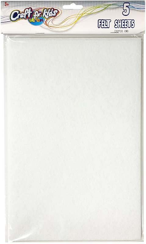Felt Sheets 6.25"x10" 7/Pkg White