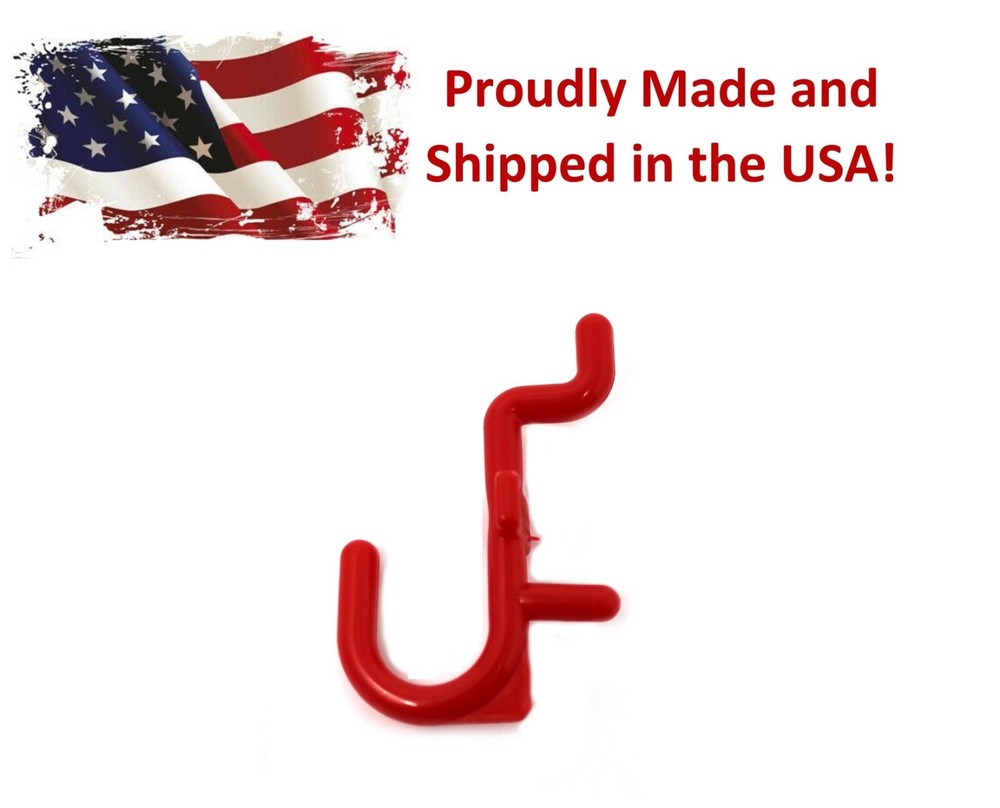Plastic Red J Hook Peg Board Hook Kit Tool Storage Craft Hooks Pick A Pack