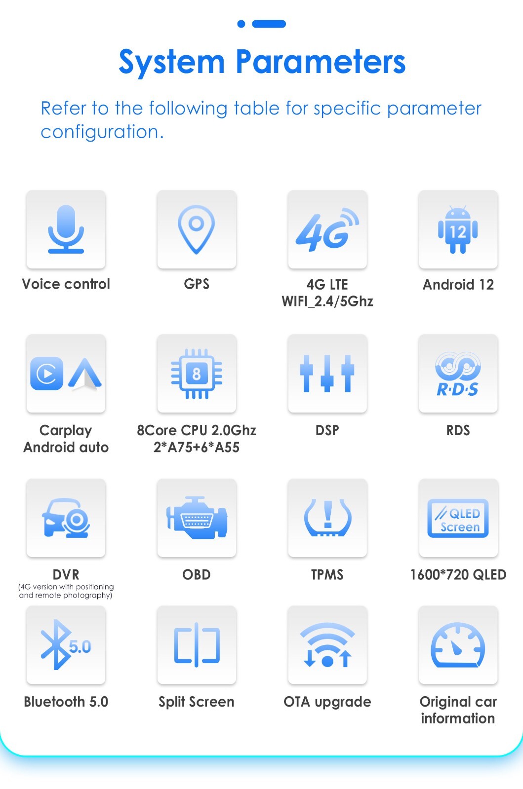 10.33” 6+64GB Android 8Core Single 1 DIN Apple Carplay Car Stereo Radio GPS DSP