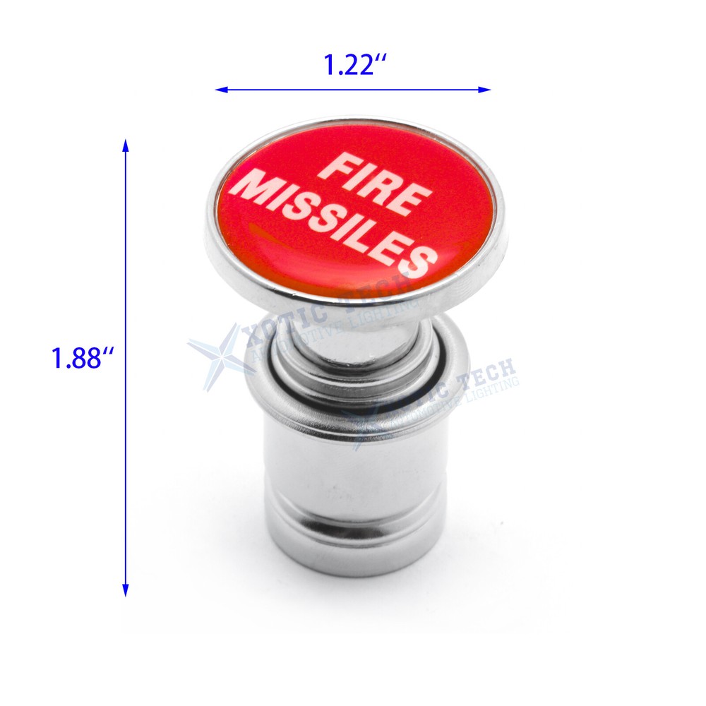 Universal Red Fire Missiles Push Button Car Cigarette Lighter Replace Accessory