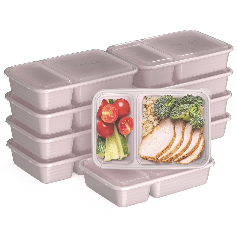 Bentgo Prep - 20-Piece 2-Compartment Reusable Meal Prep Containers with Lids