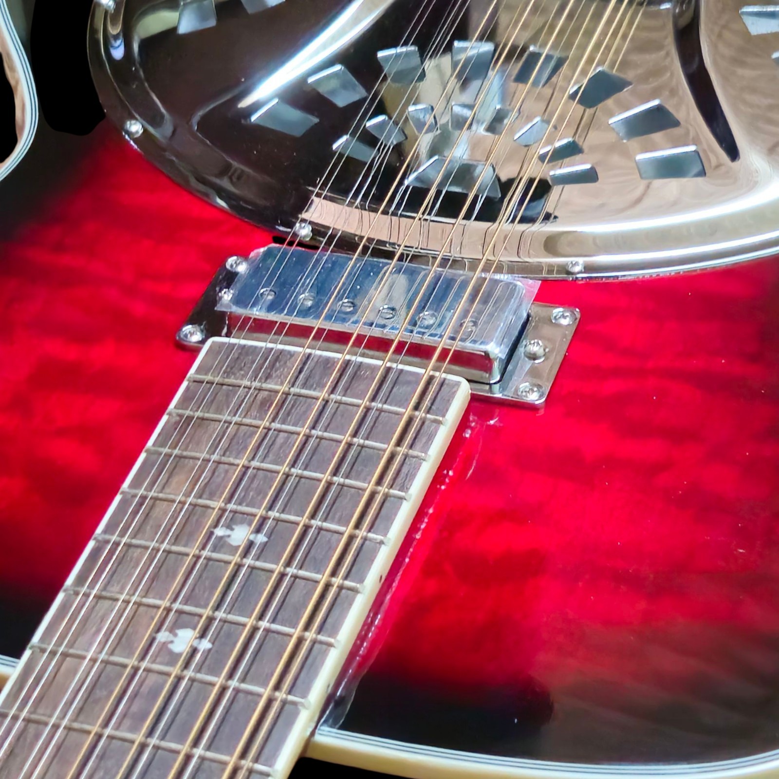 New 12 String Acoustic/Electric Guitar with Flamed Top-Great Playing Guitar