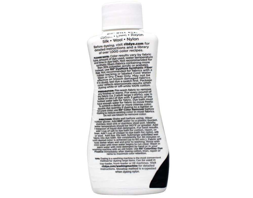 Rit All-Purpose Liquid Dye, 8 Ounce, Black - 4 Pack