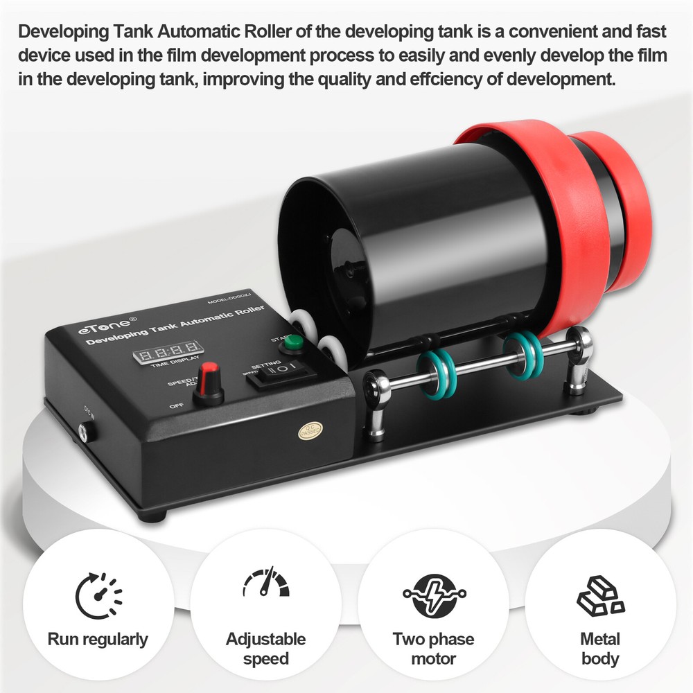 Automatic Darkroom Film Processor Machine with 3 Spirals Reel Developing Tank