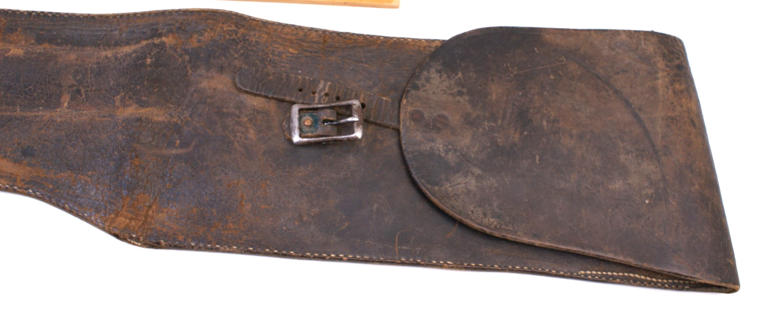 ANTIQUE LEATHER RIFLE or SHOTGUN CASE - ORIGINAL