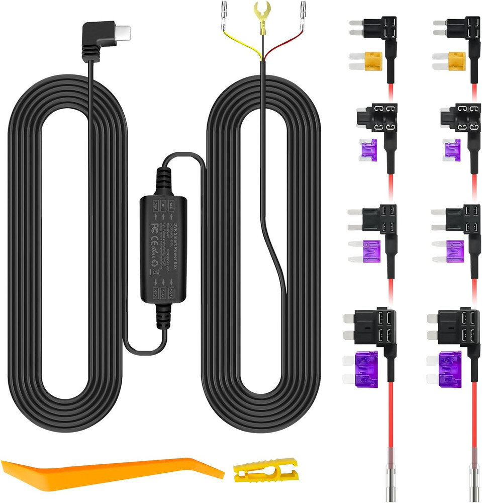 Universal Dash Cam Hardwire Kit Parking Mode Lowvoltage Protection-Converts Safe