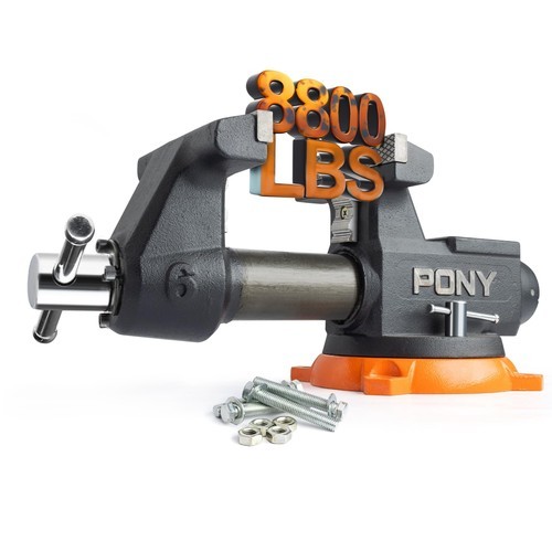 PONY 6 Inch Heavy Duty Bench Vise 8800LBS Clamping Force Pro Workshop Workbench