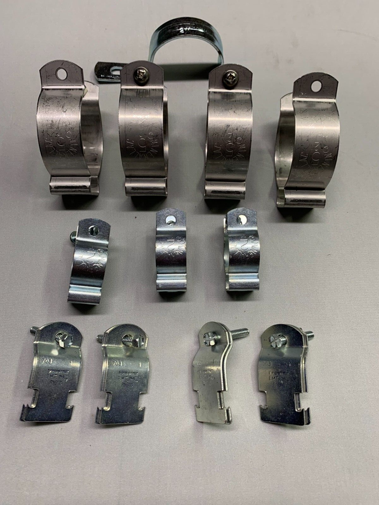 Assorted Pack, Conduit Strut Strap Clamps, 12 pc