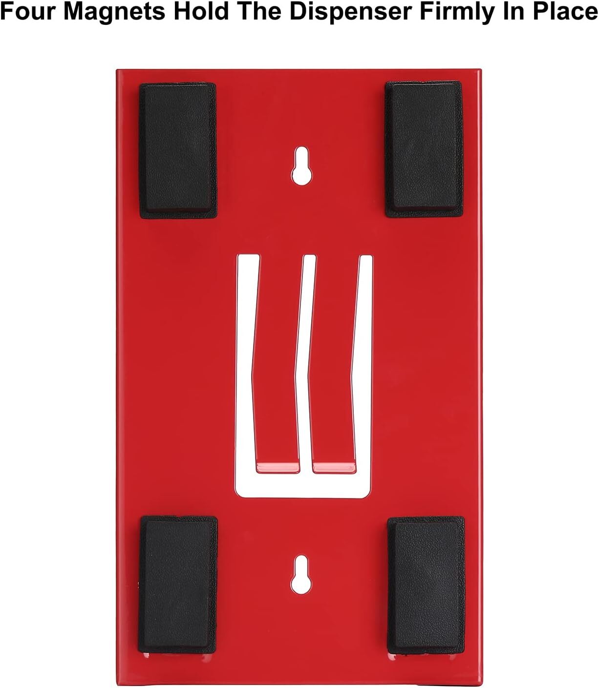 2PCS Magnetic Glove/Tissue Dispenser Black & Red 8LBS Glove Dispenser Wall Mount