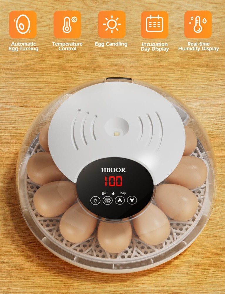Incubators for Hatching Eggs, 12 Egg Incubator with Automatic Egg Turning and...