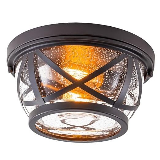 Flush Mount Ceiling Light Fixtures, 2-Light Ceiling Mount for Industrial Bronze