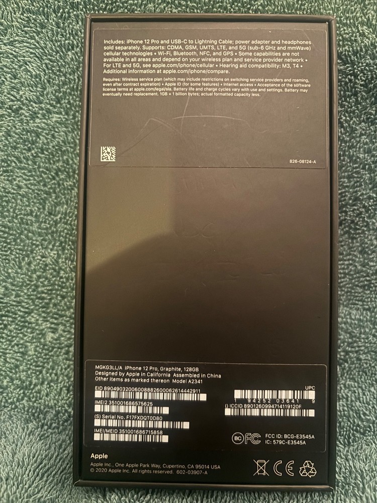 iPhone 12 Pro Graphite box