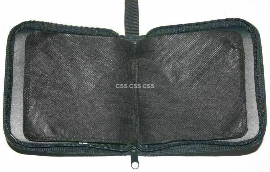 CD DVD Disc Holder Protector Carry Case Black Sleeves Inserts Padded Cushioned