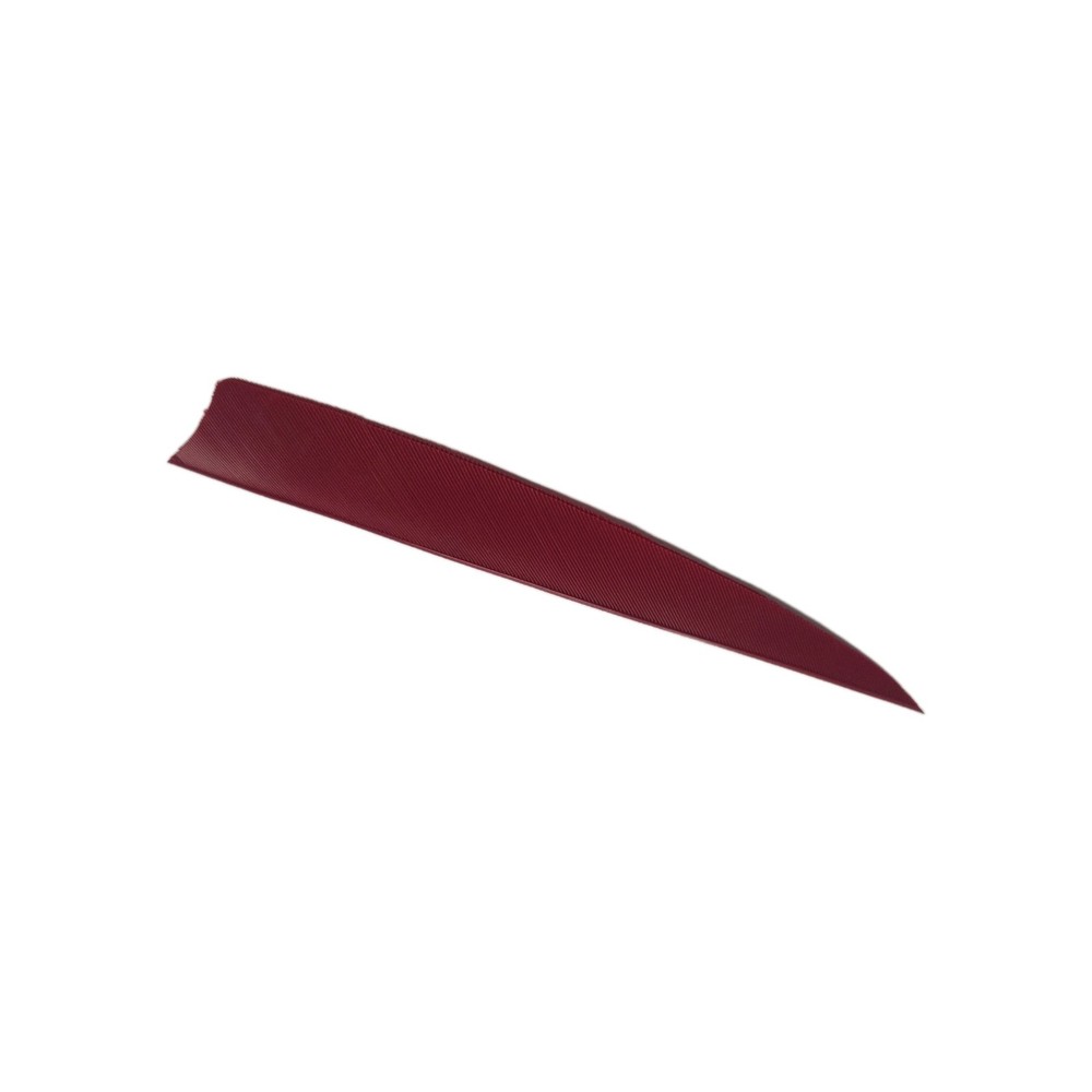 100pk Bullseye Archery Feathers 5" Right Wing: Shield Solid Deep Red Crimson