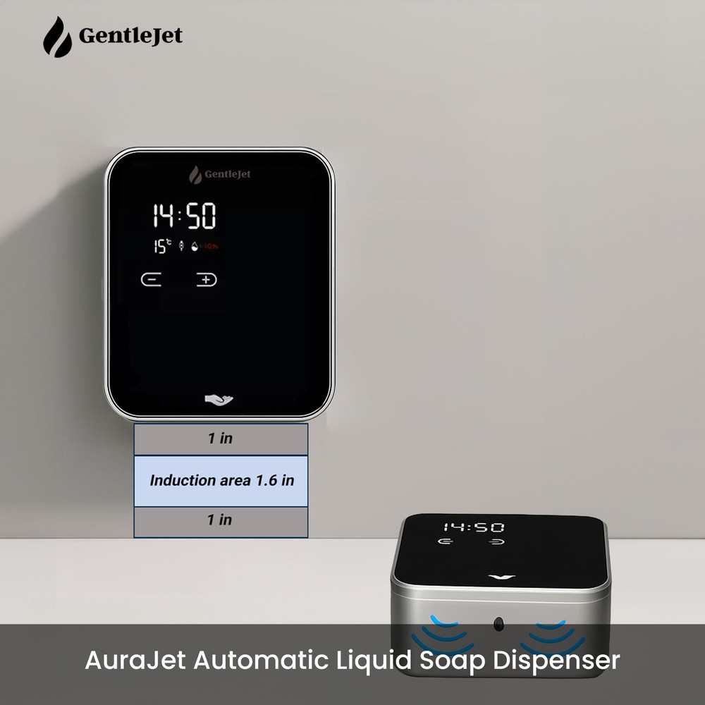 AuraJet Automatic Liquid Soap Dispenser Wall Mount, Touchless Motion Sensor, ...