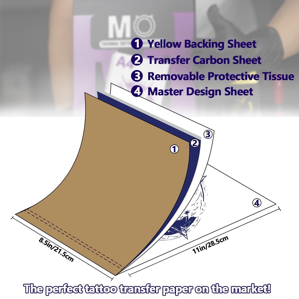 MO MOLONG Tattoo Stencil Paper 20 Sheets Transfer 20sheets, Purple