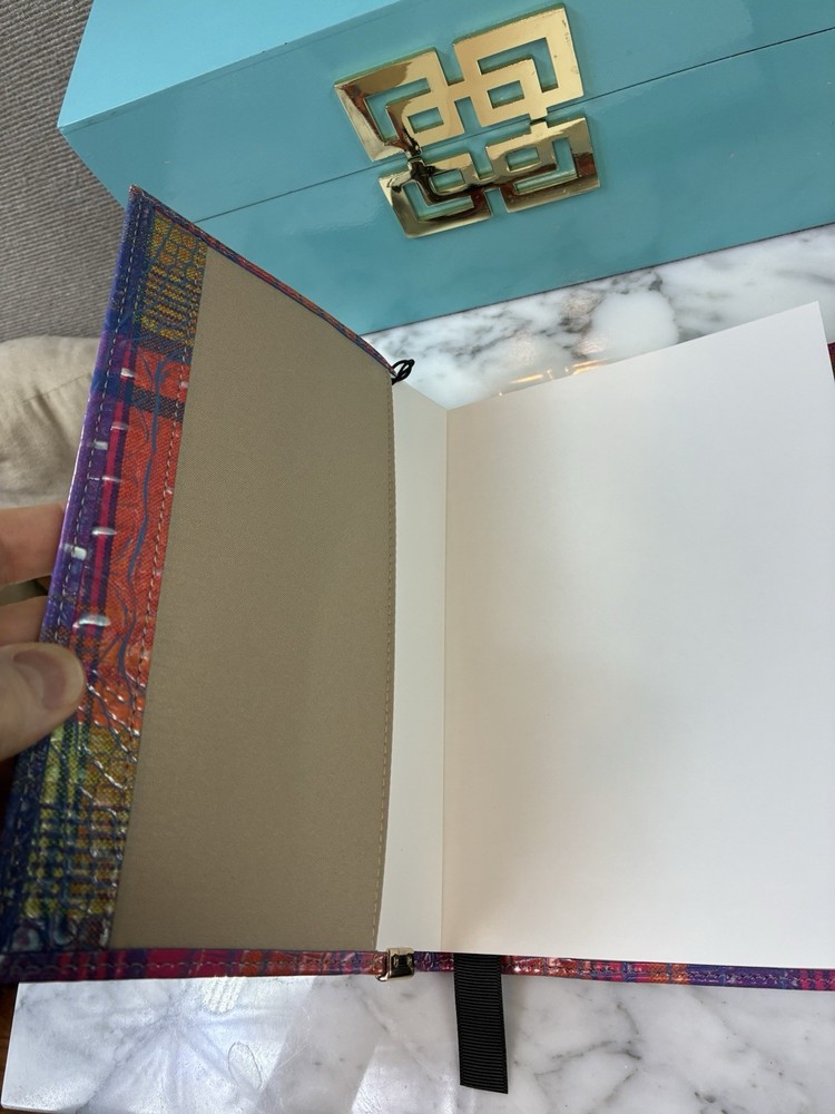 Brahmin Multi Assorted Plaid Croc Embossed Leather NWT Journal Notebook