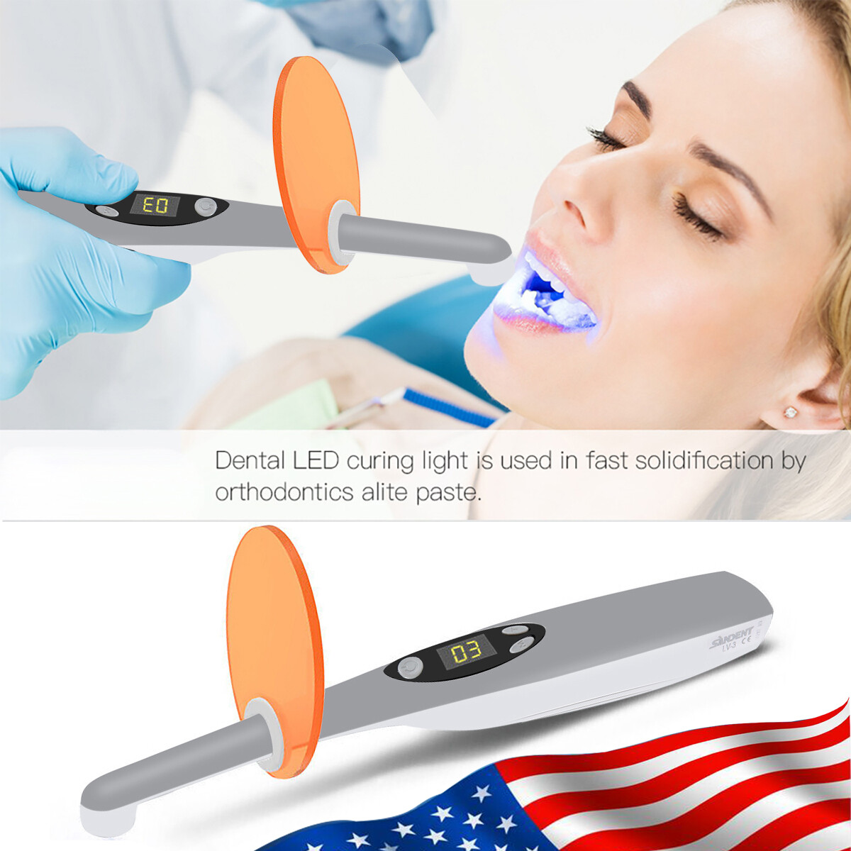 Dental Cordless Led Curing Light 3 Second iLED Cure Lamp Woodpeck DTE Style 3s
