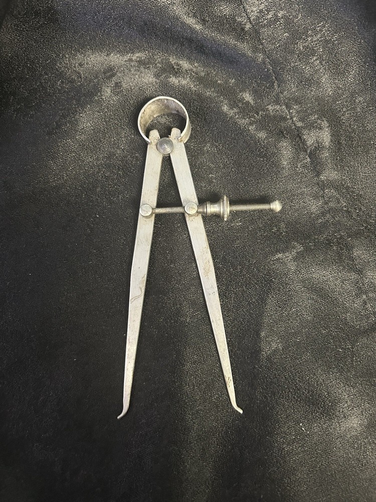 Vintage Inside Caliper Flat Leg Spring Divider Tool- 7inch