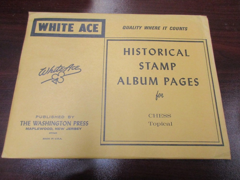 "WHITEACE"HISTORICAL STAMP PAGES #CHESS TOPICAL W/FREE SHP.
