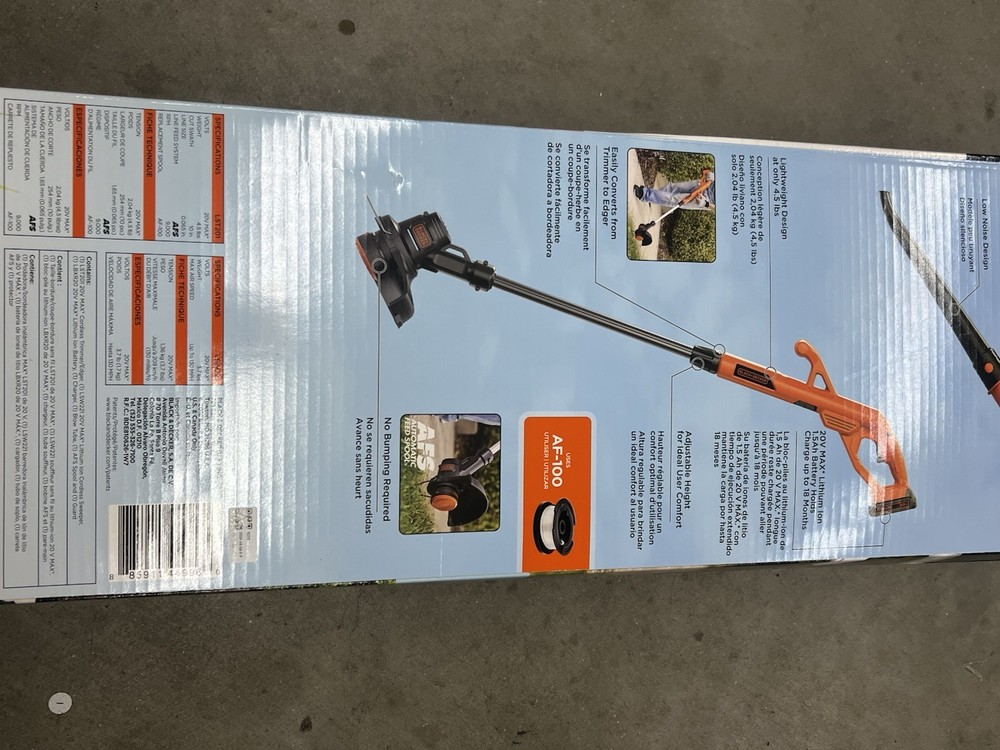 BLACK+DECKER 20V MAX Cordless String Trimmer and Sweeper Combo Kit (LCC221) NEW