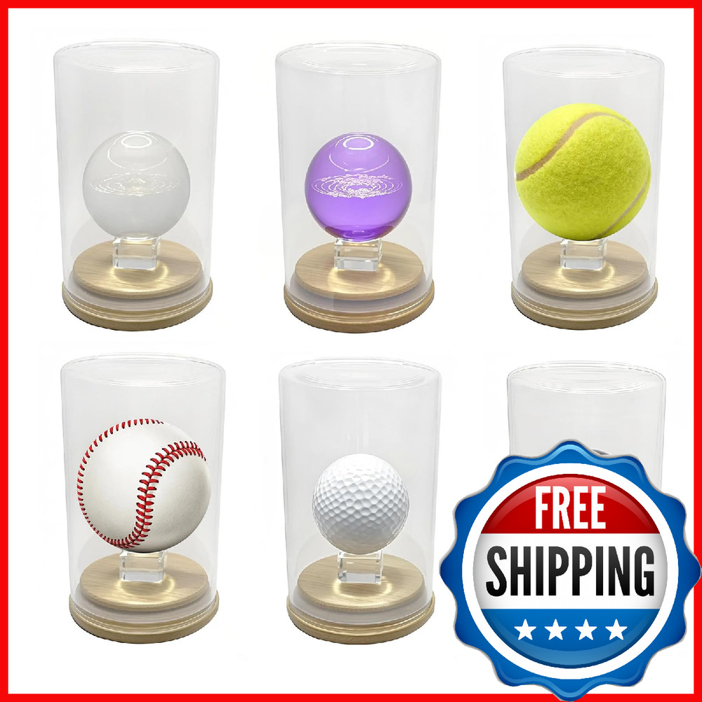Ultra Clear Glass Display Case Dustproof Sealed Solid Wood Base Flat Stackable f