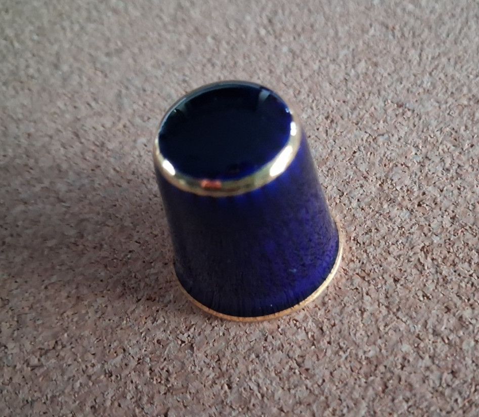 2 x BLUE LIMOGES CHINA THIMBLES - PARIS / CASTEL