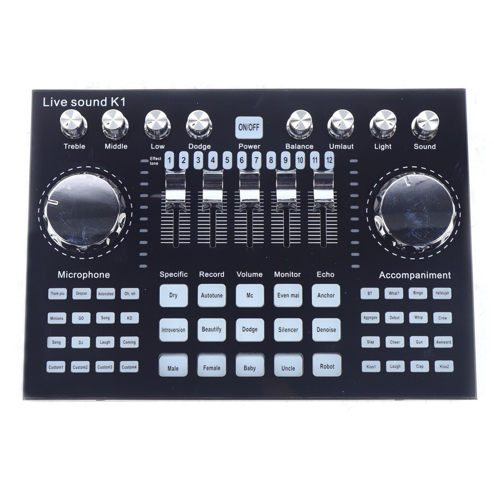 Audio Mixer Sound Board Console with 27 Sound Effects, USB Bluetooth Input