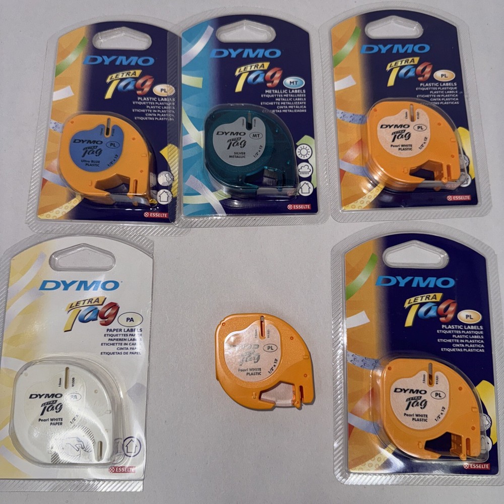 Dymo Letra Hand Held Digital Screen Tag Label Maker5 Sealed Refills WORKING