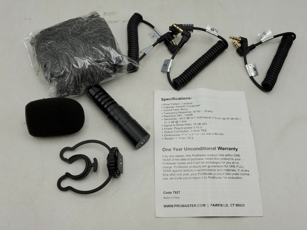 Promaster SGM2 Mini Directional Microphone Kit for Camera Phone Computer Etc.