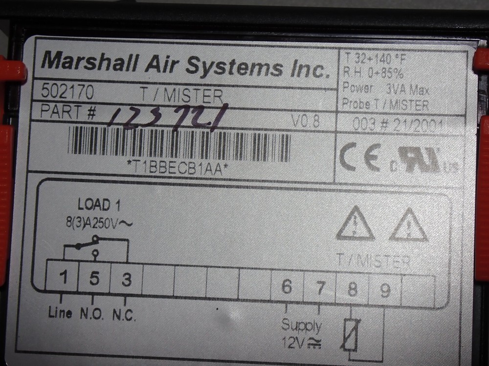 Marshall Air 123721 TEMP CONTROL HOLDING AREA NEW OEM