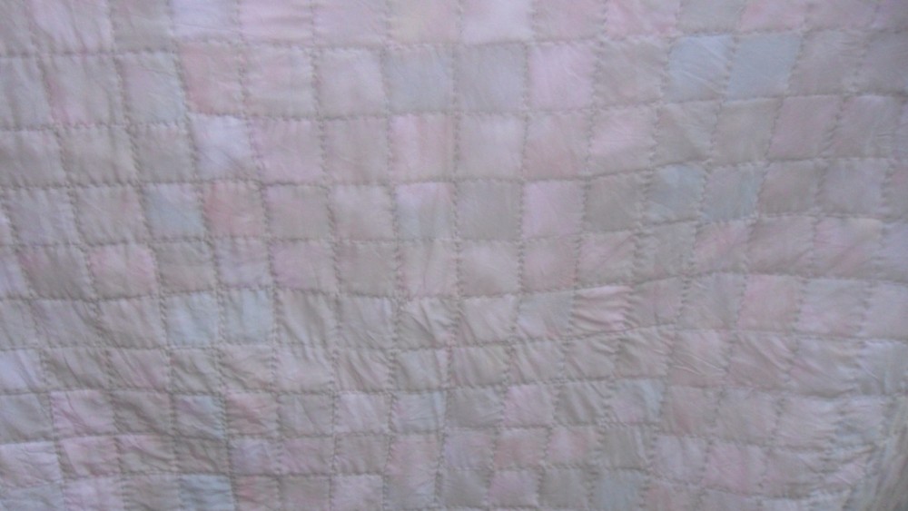 Hand Quilted Patchwork Lap Quilt Multicolored Pink & Red Roses